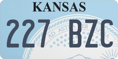 KS license plate 227BZC