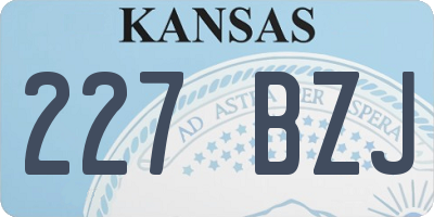 KS license plate 227BZJ