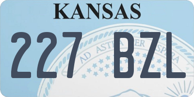 KS license plate 227BZL