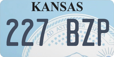 KS license plate 227BZP