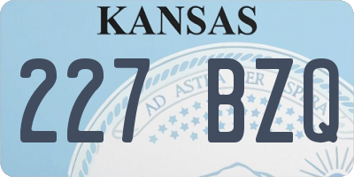 KS license plate 227BZQ