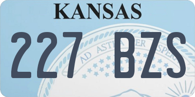 KS license plate 227BZS