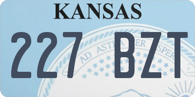 KS license plate 227BZT