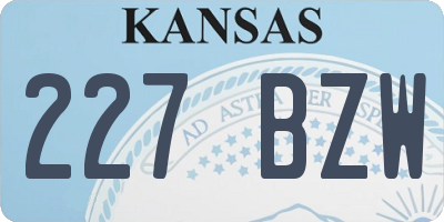 KS license plate 227BZW
