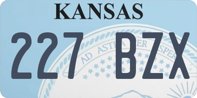 KS license plate 227BZX