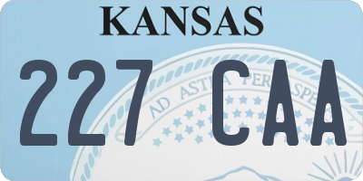 KS license plate 227CAA