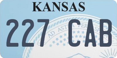 KS license plate 227CAB