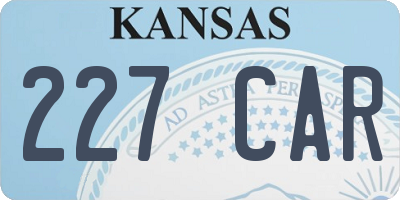 KS license plate 227CAR