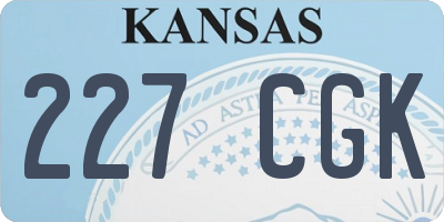 KS license plate 227CGK