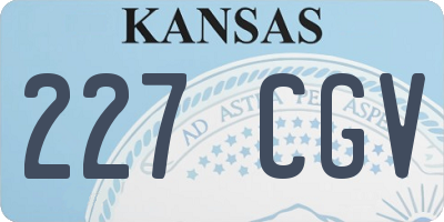 KS license plate 227CGV