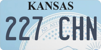 KS license plate 227CHN