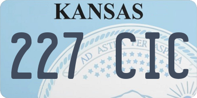 KS license plate 227CIC