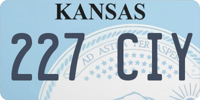 KS license plate 227CIY