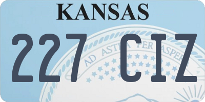 KS license plate 227CIZ