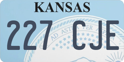 KS license plate 227CJE