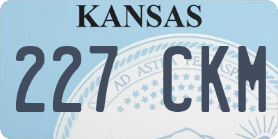 KS license plate 227CKM
