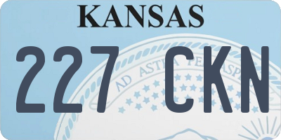 KS license plate 227CKN