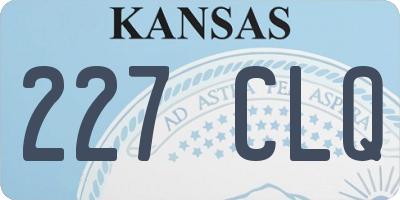 KS license plate 227CLQ