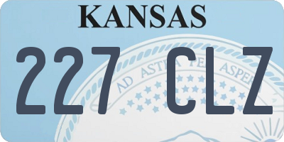 KS license plate 227CLZ
