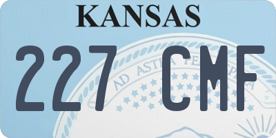 KS license plate 227CMF