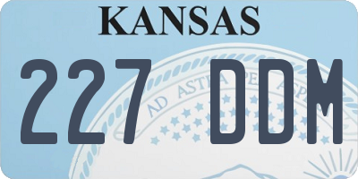 KS license plate 227DDM