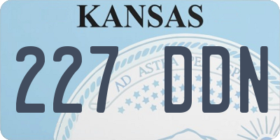 KS license plate 227DDN