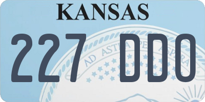 KS license plate 227DDO