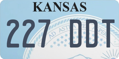 KS license plate 227DDT