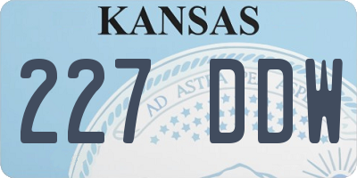 KS license plate 227DDW