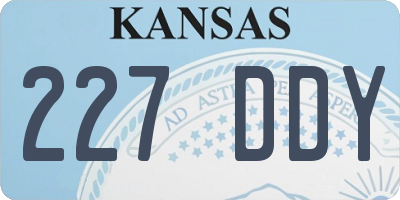 KS license plate 227DDY