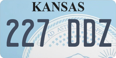 KS license plate 227DDZ