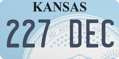 KS license plate 227DEC