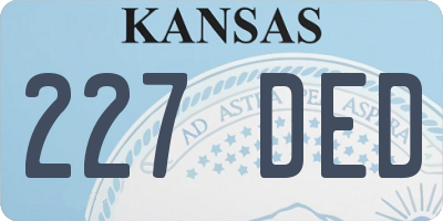 KS license plate 227DED