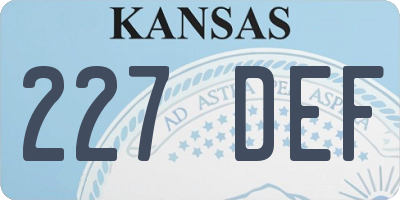 KS license plate 227DEF