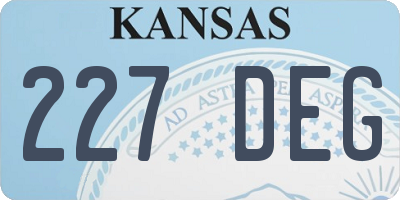 KS license plate 227DEG