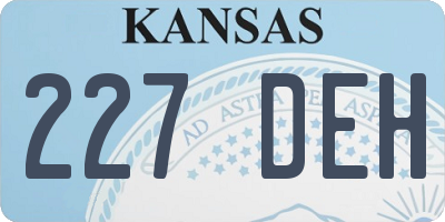 KS license plate 227DEH