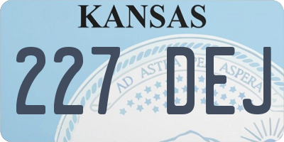 KS license plate 227DEJ