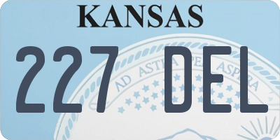 KS license plate 227DEL