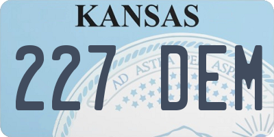 KS license plate 227DEM