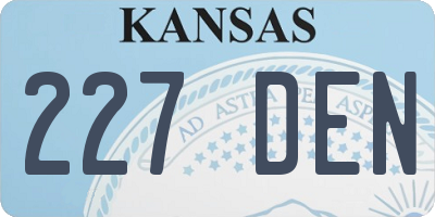 KS license plate 227DEN