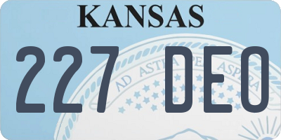 KS license plate 227DEO