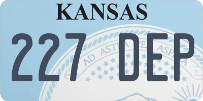 KS license plate 227DEP