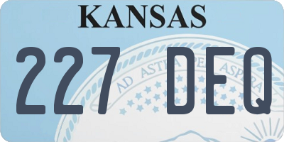 KS license plate 227DEQ