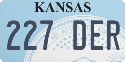 KS license plate 227DER