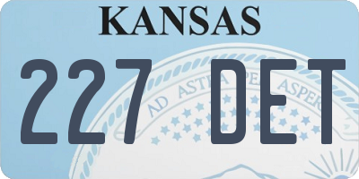 KS license plate 227DET