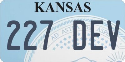 KS license plate 227DEV