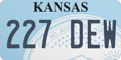 KS license plate 227DEW