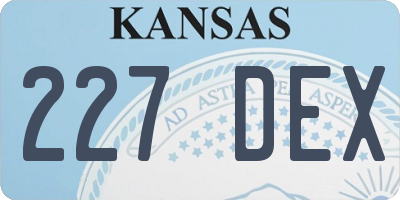 KS license plate 227DEX