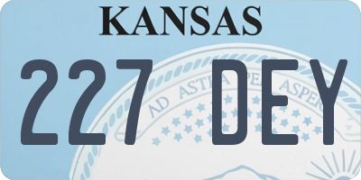 KS license plate 227DEY