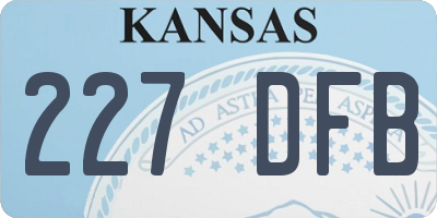 KS license plate 227DFB